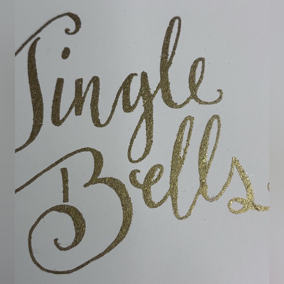 Kirklands Home White/Red Check Jingle Bells Decorative Block - Picture 5 of 6